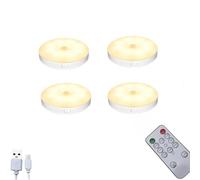 Zkydhbd USB Rechargeable Motion Puck Lights, Dimmable LED Step Light for Stairs and Cabinets with USB Rechargeable Battery