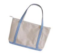 Zkydhbd Versatile Checkered Canvas Tote Bag Lightweight Design For Work Travel Gym Essentials Trendy Checkered Handbag For End Of Week Travels
