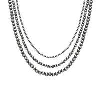 Zkydhbd Versatile Matte Black Necklace With Triple Strands Designs Portable For Formal Outfits And Casual Styles Fashionable Jewelry For Sensitive Skin