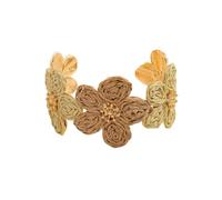 Zkydhbd Vintage Inspired Woven Flower Raffia Alloy For Women Creative Floral Hand Chain Jewelry Gift Handmade Raffia And Alloy