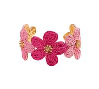 Zkydhbd Vintage Inspired Woven Flower Raffia Alloy for Women Creative Floral Hand Chain Jewelry Gift Handmade Raffia and Alloy
