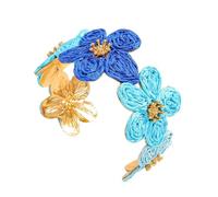 Zkydhbd Vintage Inspired Woven Flower Raffia Alloy For Women Creative Floral Hand Chain Jewelry Gift Handmade Raffia And Alloy