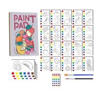 Zkydhbd Watercolor Coloring Book Arts And For Kids Painting Activity Kits Book Set Fruit Watercolor Activity Kits