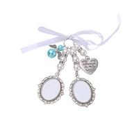 Zkydhbd Wedding Bouquet Photo Charm Making Lace Frame Wedding Charm Oval Aluminum Sheet Photo Frame Charms Pendant Heat Transfer Photo Frame Holder