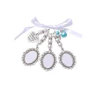 Zkydhbd Wedding Bouquet Photo Charm Making Lace Frame Wedding Charm Oval Aluminum Sheet Photo Frame Charms Pendant Heat Transfer Photo Frame Holder