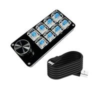 Zkydhbd Wire Programmable Macro Keyboards With Single Control Knob Customs Macros Keyboards For Efficient Gaming Work USB Cable