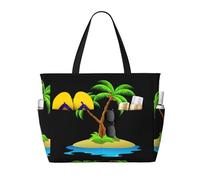 zkyfll 3D Palm Tree print Large Waterproof Beach Bag for Women Tote Bag for Travel Vacation fun Travel Bag