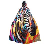 zkyfll Abstract Animal Zebra Print Women Men Adults Length Hooded Cloak Cape with Hooded Halloween Cosplay Costumes