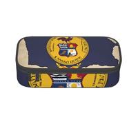 Zkyfll Abstract Kansas State Flag Map 02 print Large Capacity Pencil Case Pouch Organizer Portable Bag Makeup Bag Cosmetic Bag