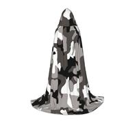 zkyfll ack Grey White Camo Print Small size Hooded Cloak Halloween Costume,Halloween Cosplay Witch,Robe Cape