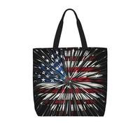 zkyfll American Flag Firework print Tote Bag for Women Reusable Shopping Bag Large Beach Bag Travel Vacation Work