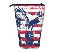 zkyfll American National Flag with Eagle print Upright Pencil Case, Telescopic Pencil Holder, Cute Pencil Bag, Pencli Organizer