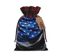 zkyfll American Thin Blue Line Flag2 print Christmas Drawstring Gifts Bags Color matching gifts bag birthdays gifts-wrapping