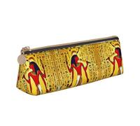 zkyfll Ancient Egypt Tribe Series print personalized Pencil Case Leather Pencil Pouch Stationery Organizer Makeup Bag