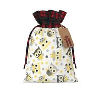 zkyfll Animal Cartoon Owls Cute print Christmas Drawstring Gift Bags Xmas Holiday Party Candy Presents bag,4.7 x 6.9 in
