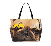 zkyfll Animal Dog French Bulldog print Large Waterproof Beach Bag for Women Tote Bag for Travel Vacation fun Travel Bag