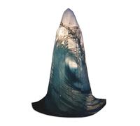 zkyfll Beautiful ocean waves Print Small size Hooded Cloak Halloween Costume,Halloween Cosplay Witch,Robe Cape