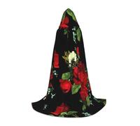 zkyfll Beautiful rose gift Print Small size Hooded Cloak Halloween Costume,Halloween Cosplay Witch,Robe Cape