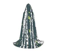 zkyfll Beauty Birch Tree Print Small size Hooded Cloak Halloween Costume,Halloween Cosplay Witch,Robe Cape