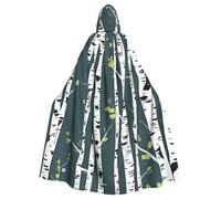 zkyfll Beauty Birch Tree Print Women Men Adults Length Hooded Cloak Cape with Hooded Halloween Cosplay Costumes