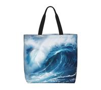 zkyfll Big Ocean Wave HD print Tote Bag for Women Reusable Shopping Bag Large Beach Bag Travel Vacation Work