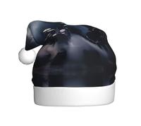 zkyfll Black Smoke Music3 print Christmas Santa Hat Plush Funny Christmas Hat For Adult,Christmas Party