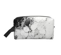 zkyfll Black White Marble Print Women's Makeup Bag Cosmetics Storage Pouch Beach Travel Fashion Toothbrush Bag