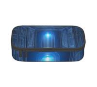 Zkyfll blue light03 print Large Capacity Pencil Case Pouch Organizer Portable Bag Makeup Bag Cosmetic Bag