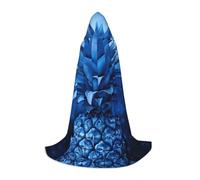 zkyfll Blue pineapple Print Small size Hooded Cloak Halloween Costume,Halloween Cosplay Witch,Robe Cape