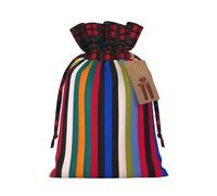 zkyfll Colored Stripes Vertical print Christmas Drawstring Gifts Bags Color matching gifts bag birthdays gifts-wrapping