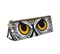 zkyfll Cute Owl pattern print personalized Pencil Case Leather Pencil Pouch Stationery Organizer Makeup Bag