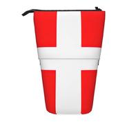 zkyfll Denmark Danish Flag print Upright Pencil Case, Telescopic Pencil Holder, Cute Pencil Bag, Pencli Organizer