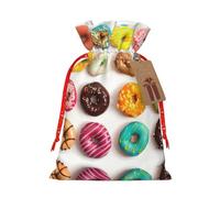 zkyfll Different Flavors of Doughnuts Christmas Drawstring Gifts Bags Xmas Gifts Bags birthdays Party gifts-wrapping