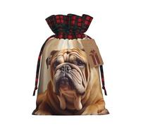zkyfll English Bulldogs print Christmas Drawstring Gifts Bags Color matching gifts bag birthdays gifts-wrapping