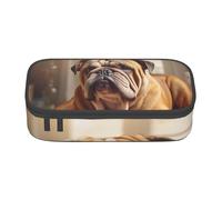 Zkyfll English Bulldogs print Large Capacity Pencil Case Pouch Organizer Portable Bag Makeup Bag Cosmetic Bag