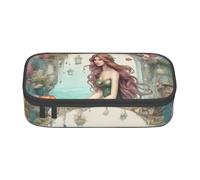 Zkyfll fairy tale mermaid03 print Large Capacity Pencil Case Pouch Organizer Portable Bag Makeup Bag Cosmetic Bag