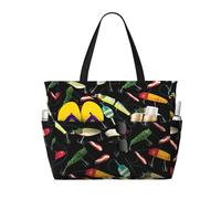 zkyfll Fishing Lure print Large Waterproof Beach Bag for Women Tote Bag for Travel Vacation fun Travel Bag
