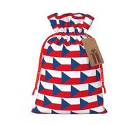 zkyfll Flag of the Czech Republic print Christmas Drawstring Gift Bags Xmas Holiday Party Favor Candy Treats Presents