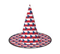 zkyfll Flag of the Czech Republic print Halloween headwear Halloween Decorations Witch Hat Wizard Hat Costume Accessory