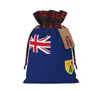 zkyfll Flag of the Turks and Caicos Islands print Christmas Drawstring Gift Bags Xmas Holiday Party Candy Presents bag,8.3 x 11.8 in