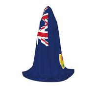 zkyfll Flag of the Turks and Caicos Islands Print Small size Hooded Cloak Halloween Costume,Halloween Cosplay Witch,Robe Cape