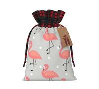 zkyfll Flamingo print Christmas Drawstring Gift Bags Xmas Holiday Party Candy Presents bag,4.7 x 6.9 in