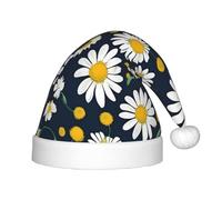 zkyfll Floral Daisies pattern print Christmas Santa Hat small size, Christmas gifts Plush Funny Christmas Hat,party