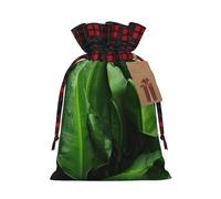 zkyfll Fresh banana leaves print Christmas Drawstring Gift Bags Xmas Holiday Party Candy Presents bag,8.3 x 11.8 in