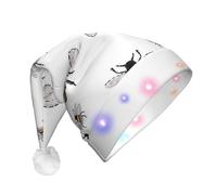 zkyfll Funny Bees print Christmas Santa Hat Plush Light Up Funny Christmas Hat For Adult,Christmas Party