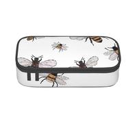 Zkyfll Funny Bees print Large Capacity Pencil Case Pouch Organizer Portable Bag Makeup Bag Cosmetic Bag