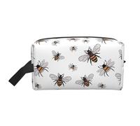 zkyfll Funny Bees Print Women's Makeup Bag Cosmetics Storage Pouch Beach Travel Fashion Toothbrush Bag