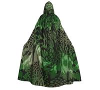 zkyfll Green Snake Print Large Women Men Adults Length Hooded Cloak Cape with Hooded Halloween Cosplay Costumes