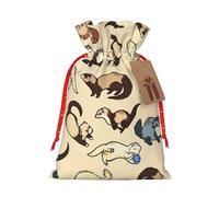 zkyfll Hairy Ferret Christmas Drawstring Gifts Bags Xmas Gifts Bags birthdays Party gifts-wrapping