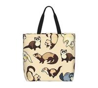zkyfll Hairy Ferret print Tote Bag for Women Reusable Shopping Bag Large Beach Bag Travel Vacation Work